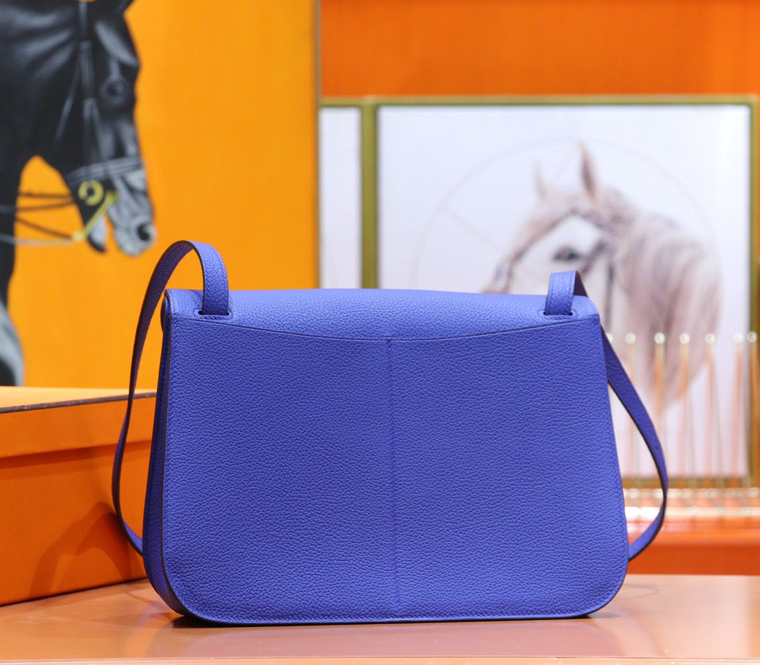 Hermes Halzan Togo Bright Blue Silver Hardware 25cm Full Handmade - Mr ...